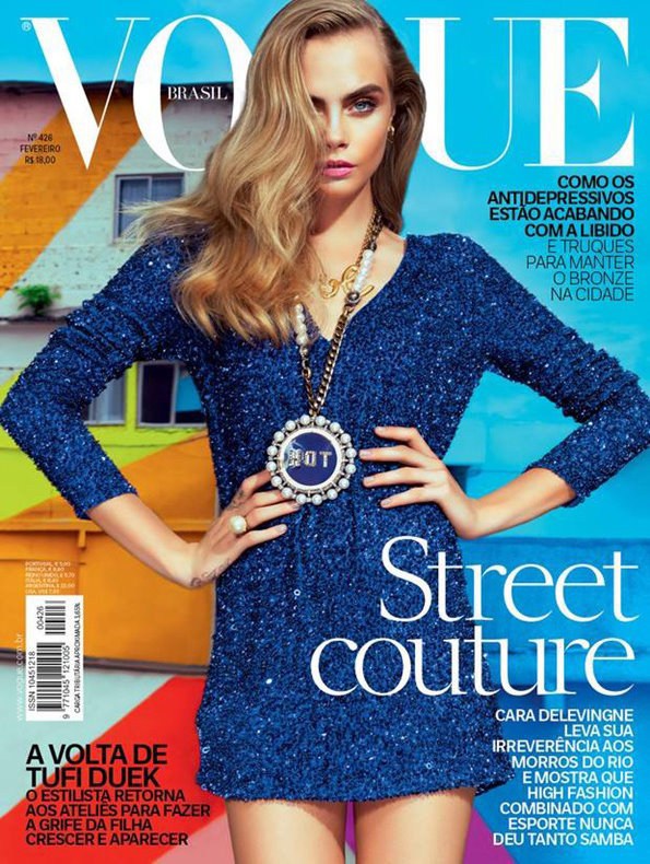 Новая фотосессия топ-модели Кары Делевинь (Cara Delevingne) для журнала «Vogue» (Бразилия)