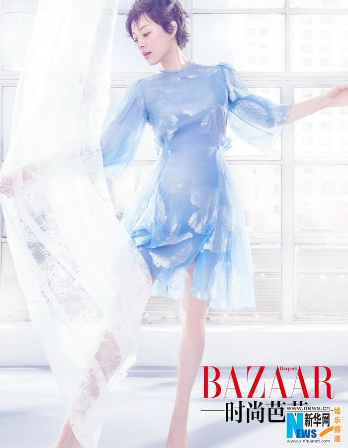 Беременная актриса Сунь Ли украсила обложку модного журнала
