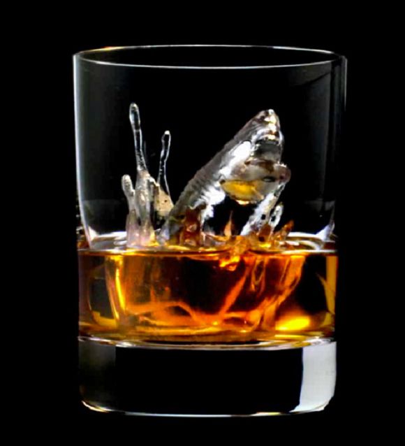 Ледяное искусство в стаканах виски 