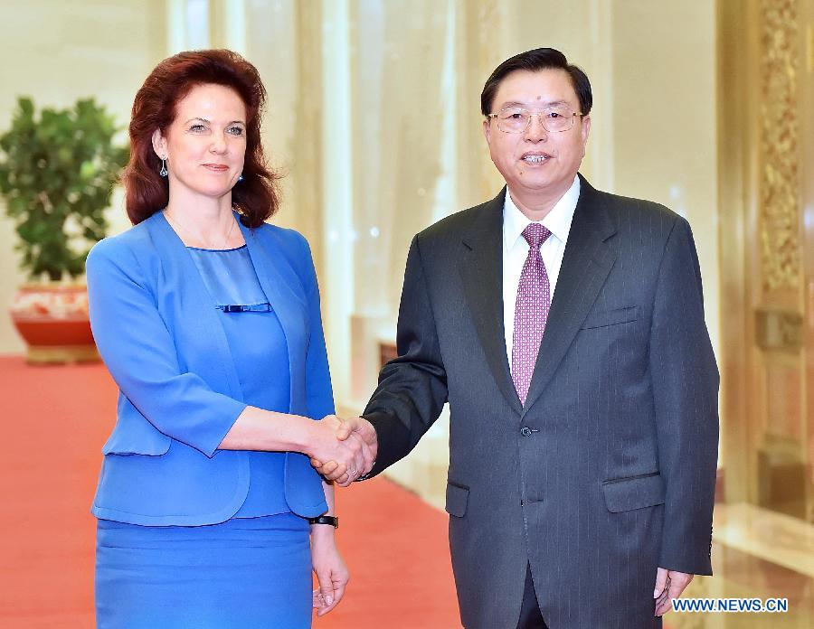 Председатель ПК ВСНП Чжан Дэцзян провел переговоры с председателем Сейма Латвии С. Аболтиня