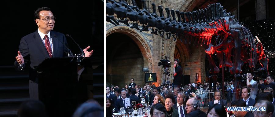 Премьер Госсовета КНР Ли Кэцян накануне во второй половине дня здесь присутствовал на банкете торгово-промышленных кругов Китая и Великобритании в его честь и выступил на нем с речью.