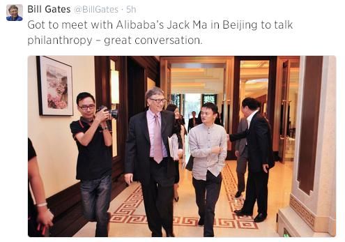 Джек Ма пообедал с Биллом Гейтсом ради благотворительности 