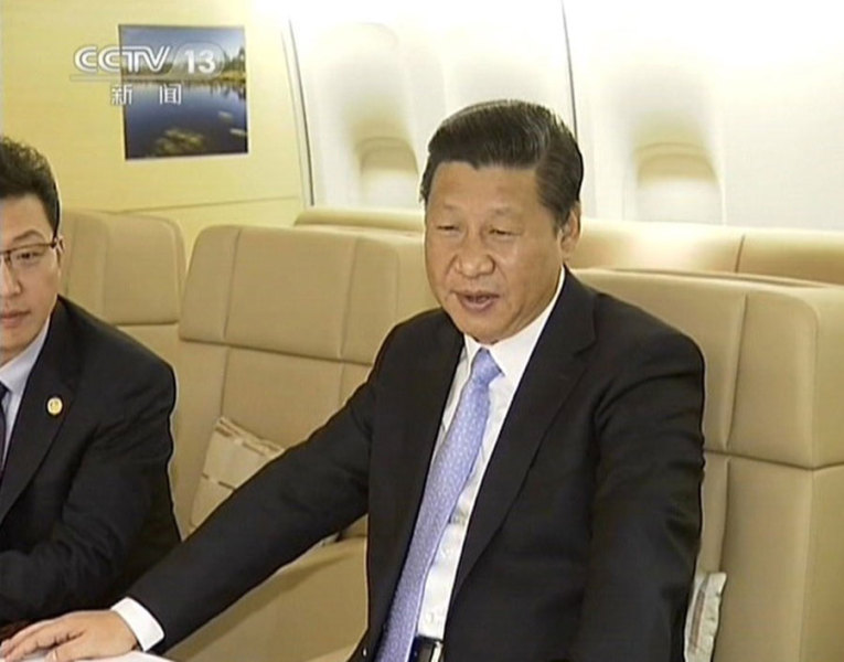 Интерьер специального самолета председателя КНР Си Цзиньпина