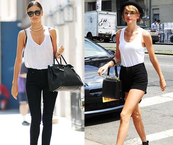 Разное очарование: похожие стили одежды Миранды Керр и Тейлор Свифт