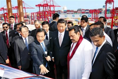 Си Цзиньпин и М.Раджапакса проинспектировали проект строительства порта в рамках сотрудничества между КНР и Шри-Ланкой
