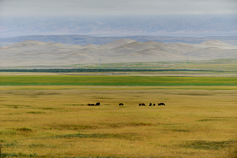 Красивые степные пейзажи Баликунь-Казахского автономного уезда СУАР