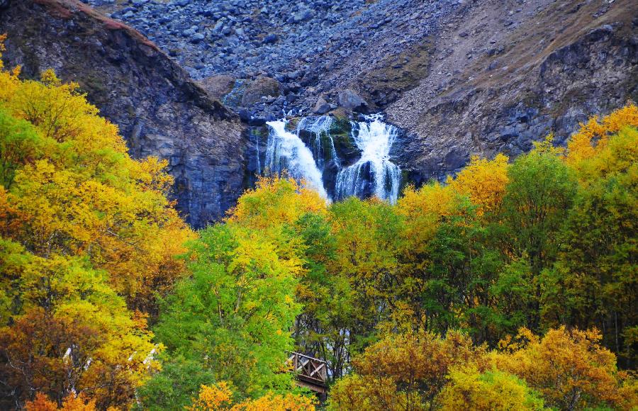 Очаровательная золотая осень в горах Чанбайшань