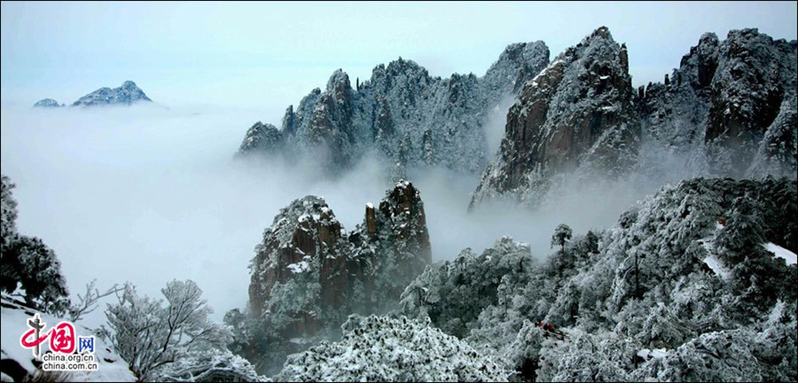 Горы Хуаншань: сказочные зимние пейзажи