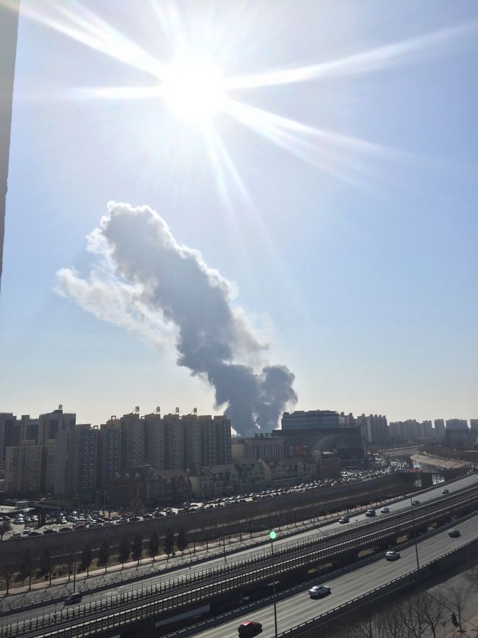 В Пекине вспыхнул сильный пожар