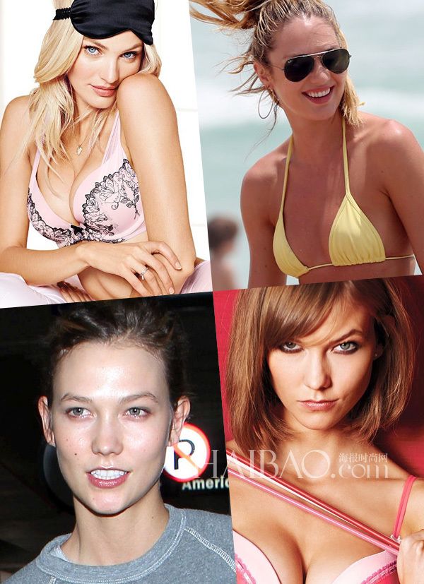 Ангелы Victoria’s Secret до и после макияжа 