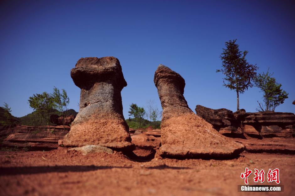 На окраине Чунцина обнаружен красный каменный лес