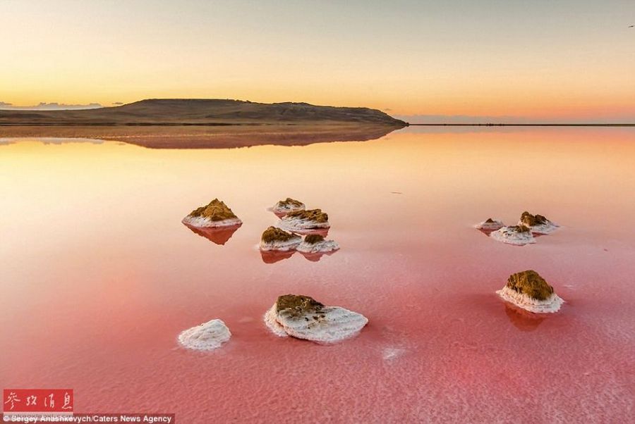 Фантастическое соленое розовое озеро в Крыму 