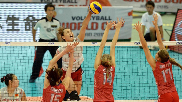 Волейбол -- Женская сборная Китая выиграла у россиянок в Кубке мира по волейболу