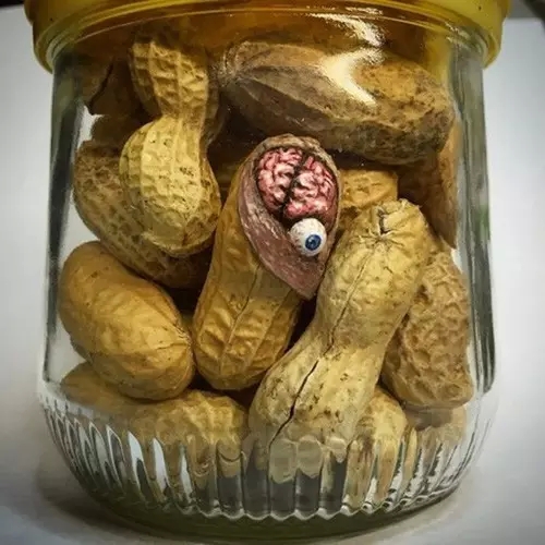 Креативные картины на скорлупе арахиса от художника Steve Casino