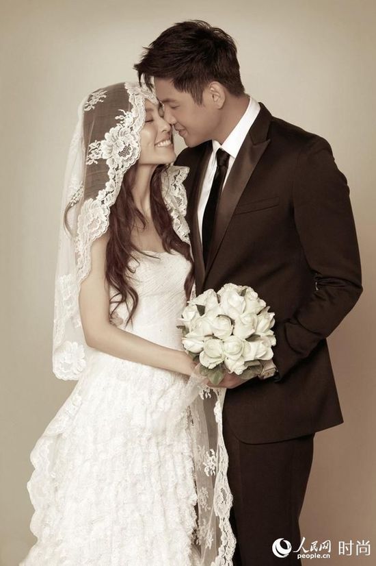 Китайские, японские и южнокорейские звезды в свадебном платье