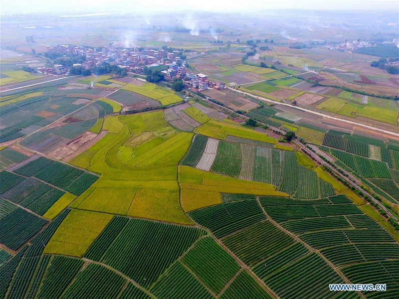 Красочные пейзажи юго-западного Китая с птичьего полета 