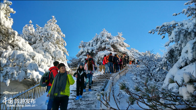 Гора Хуаншань после снега