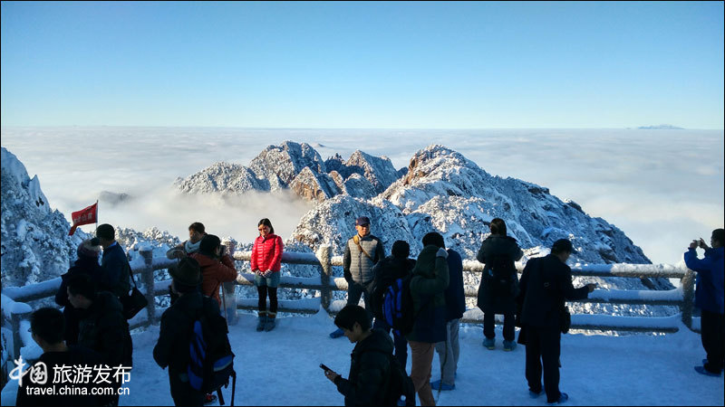 Гора Хуаншань после снега