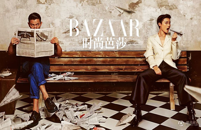 Сянганский звезда Лю Дэхуа с большим стажем и молодая певица Ли Юйчунь попали на обложку модного журнала