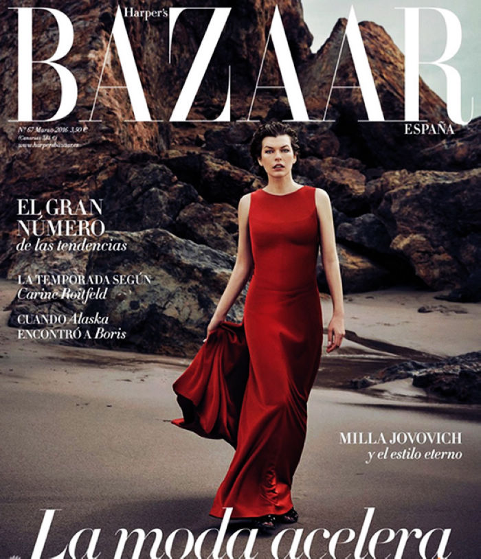 Милла Йовович попала на испанскую версию «Harper's Bazaar» на март 2016 г.