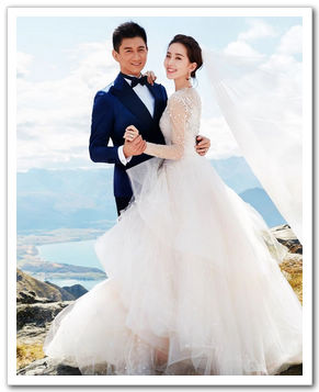 У Цилун и Лю Шиши в свадебных снимках