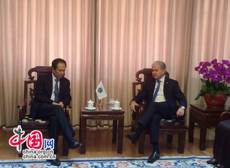 Генеральный секретарь ШОС Р. Алимов встретился с генеральным директором Синьхуа Цай Минчжао