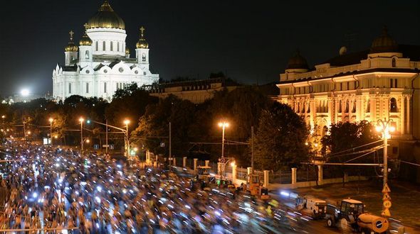 В Москве во второй раз прошел ночной велопарад