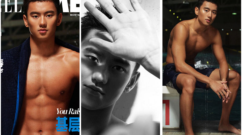 Китайский пловец Нин Цзэтао в модных блокбастерах для «ELLE MEN»