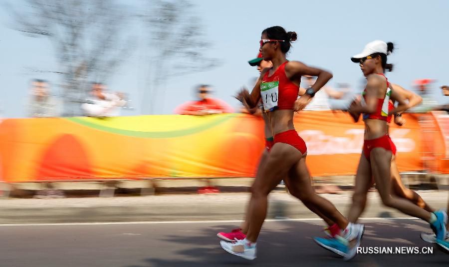 Китаянка Лю Хун завоевала золото в ходьбе на дистанции 20 км на Олимпиаде в Рио-де- Жанейро