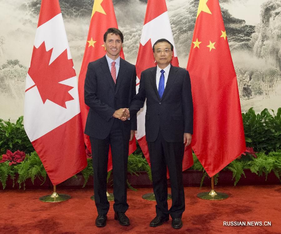Ли Кэцян провел переговоры с премьер-министром Канады Дж.Трюдо