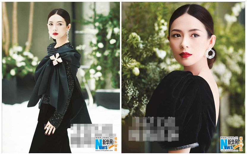 Предновогодняя фотосессия китайской актрисы Чжан Цзыи для модного журнала