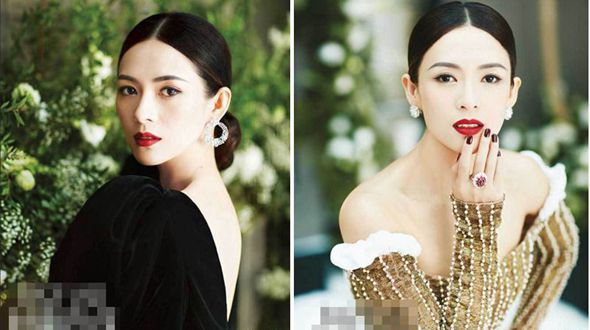 Предновогодняя фотосессия китайской актрисы Чжан Цзыи для модного журнала