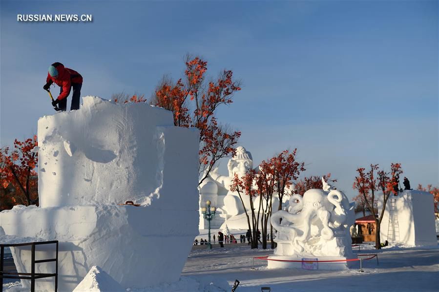 В Харбине стартовал международный конкурс снежных скульптур