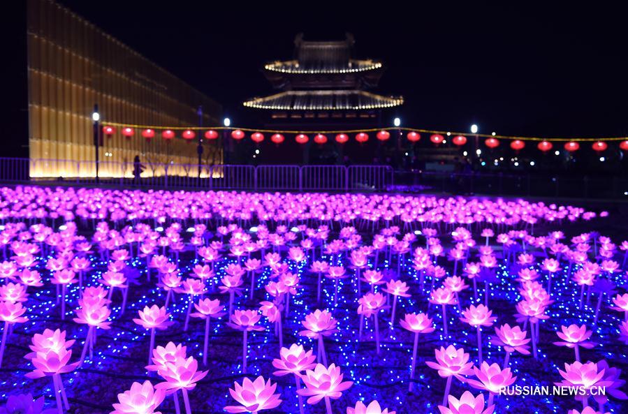 Сегодня вечером в Парке развалин монастыря Дабаоэнь в районе Циньхуай Нанкина /провинция Цзянсу, Восточный Китай/ состоялась церемония зажжения огней 31-й Нанкинской выставки фонарей.