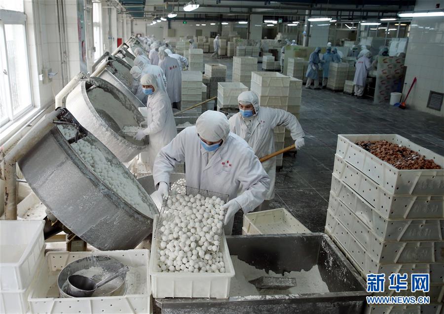 Пищевая фабрика Пекина выпускает лакомство юаньсяо к Празднику Фонарей