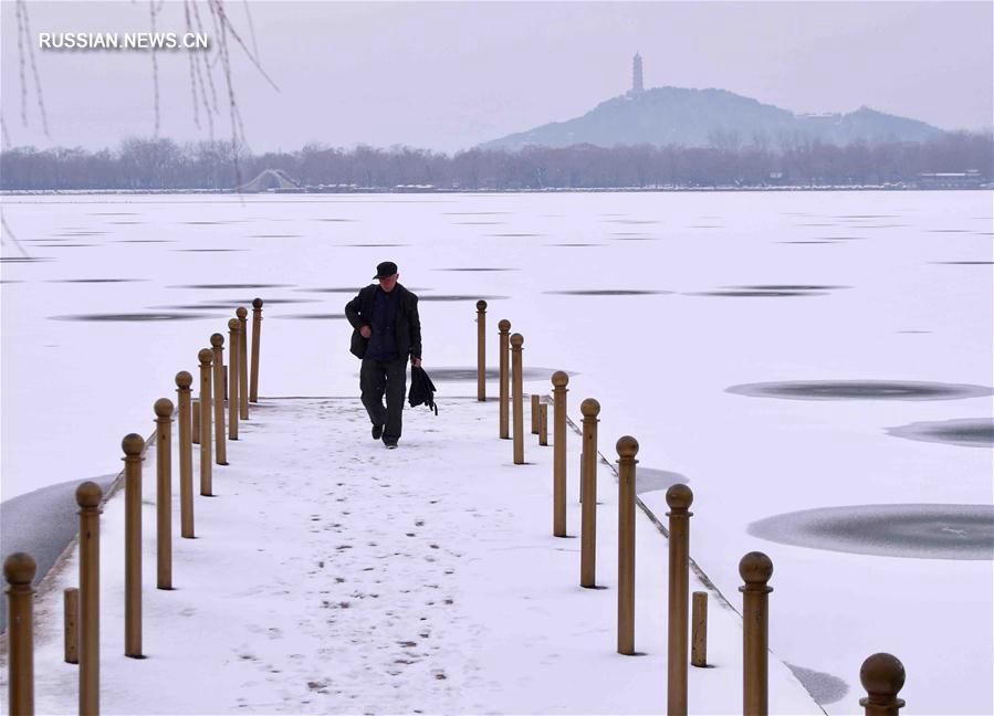 В Пекине выпал снег