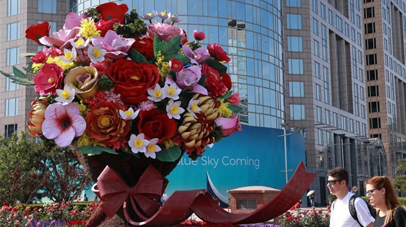 Пекин украсили цветочные композиции для встречи участников форума по сотрудничеству в рамках 'Пояса и пути'