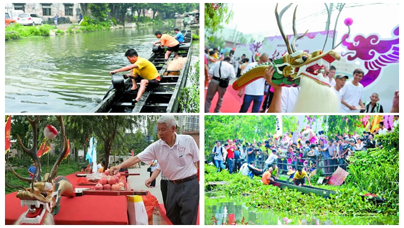 585-летная лодка-дракон из Яньбу города Фошань готовится к гонке в праздник Дуаньу