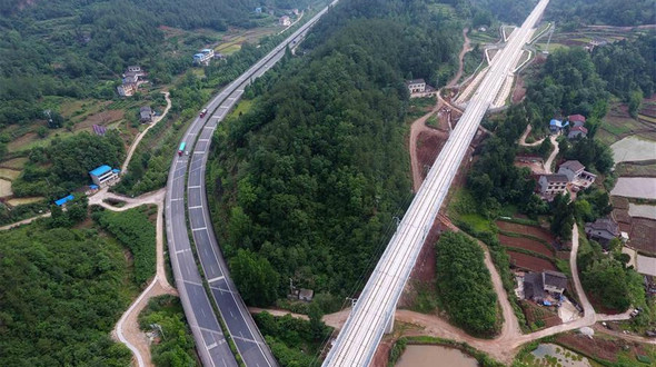Крупнейшие строительные проекты Китая - Первая в Китае скоростная железнодорожная магистраль через горный хребет Циньлин