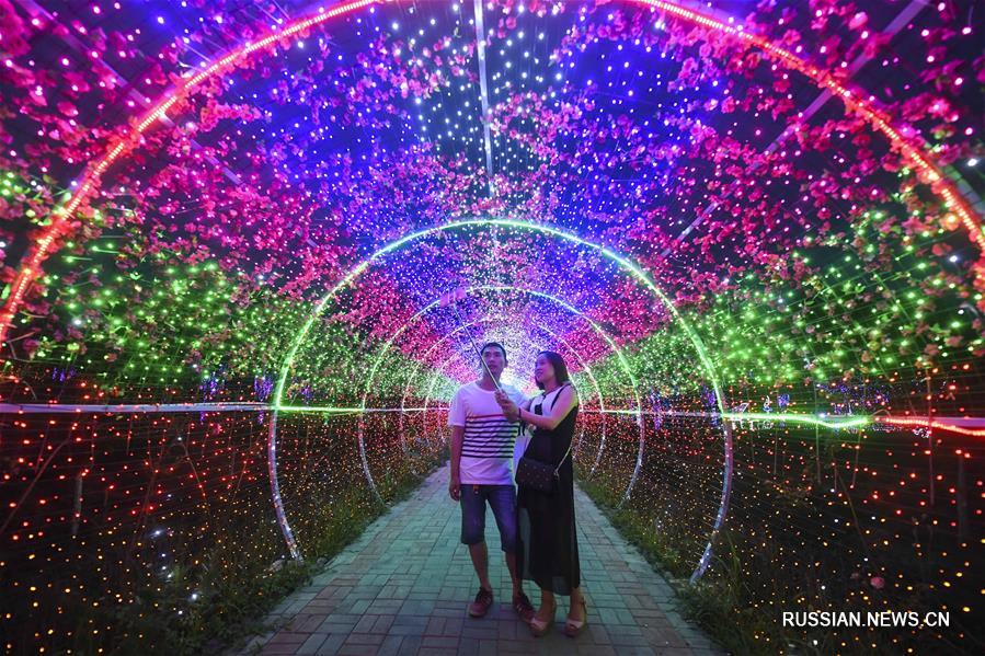 Фестиваль света открылся на днях в парке Цзытуюань в Дачан-Хуэйском автономном уезде провинции Хэбэй /Северный Китай/. 
