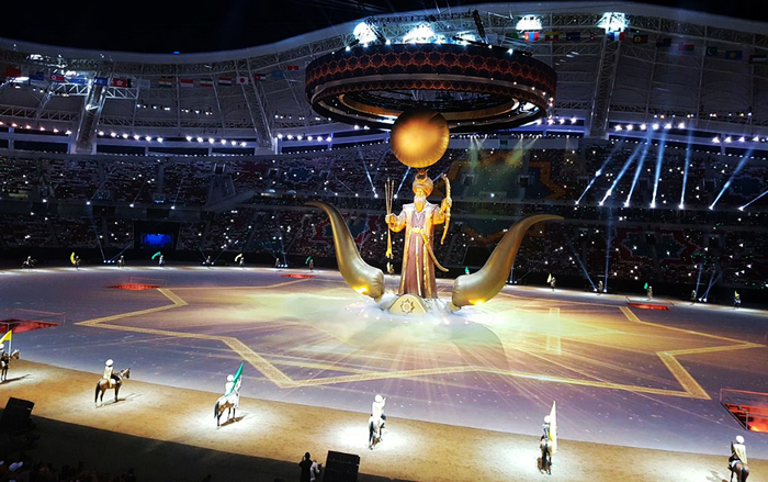 В Ашгабаде состоялась торжественная церемония открытия V Азиатских игр в закрытых помещениях и по боевым искусствам