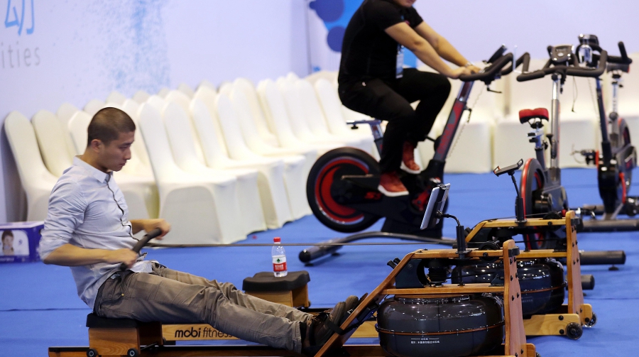 Ханчжоу: даже гимнастические тренажеры доступны для совместного использования