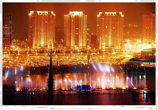 Vista nocturna, los grandes ciudades de China 003