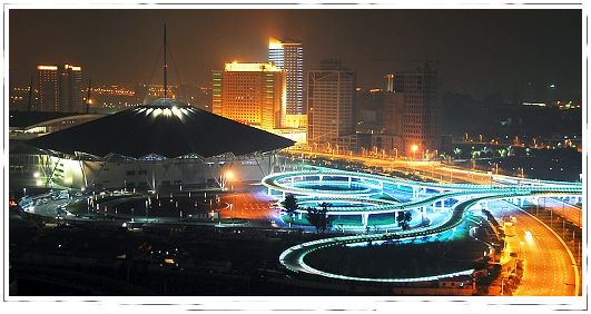 Vista nocturna, los grandes ciudades de China 004