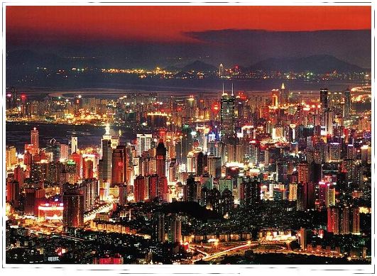 Vista nocturna, los grandes ciudades de China 022