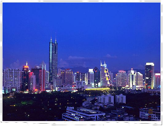 Vista nocturna, los grandes ciudades de China 028