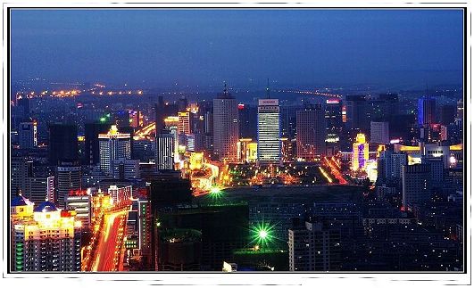 Vista nocturna, los grandes ciudades de China 029