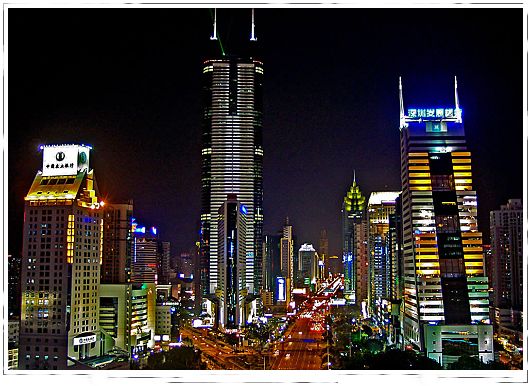 Vista nocturna, los grandes ciudades de China 030