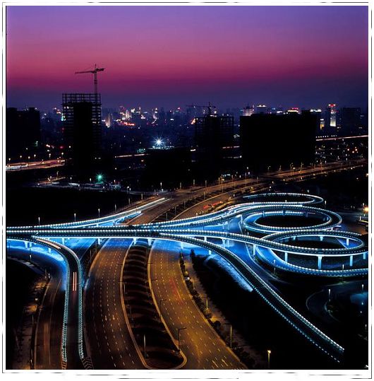 Vista nocturna, los grandes ciudades de China 034