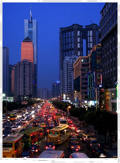 Vista nocturna, los grandes ciudades de China 035